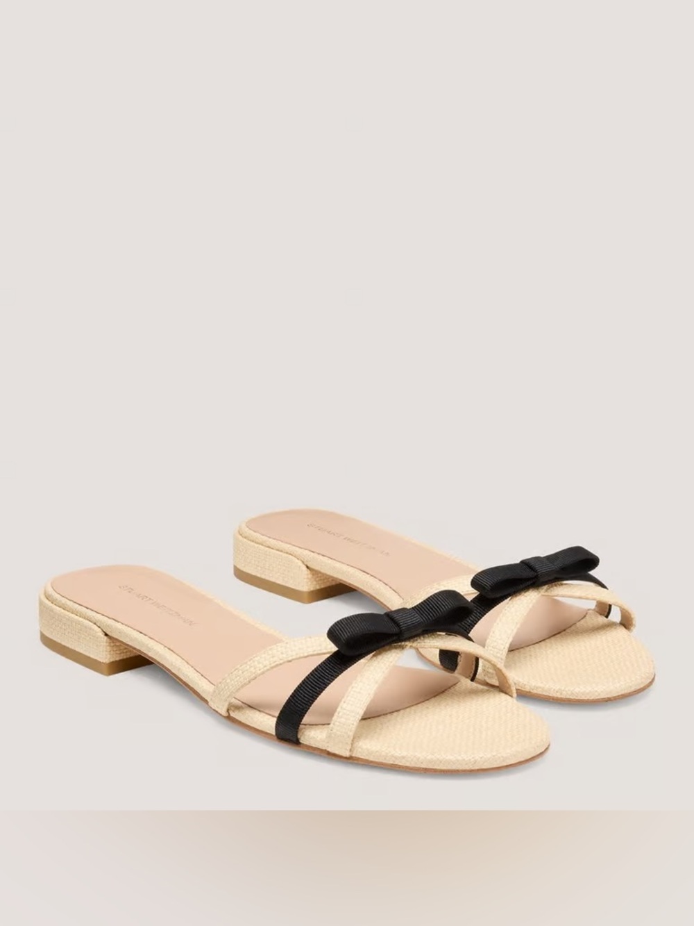 Stuart weirzman Women’s raffia Bow Slide Sandals size 7 New